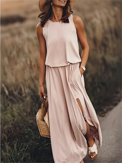 Sleeveless Maxi Dress - Khaki