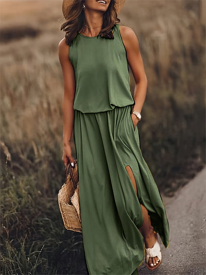 Sleeveless Maxi Dress - Green
