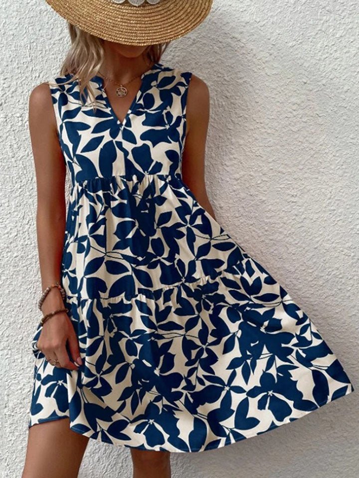 Women's Mini Babydoll Dress - Blue