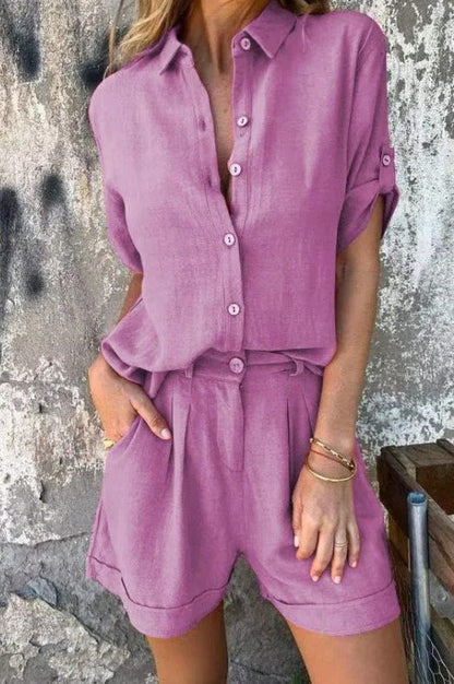 Casual Shorts Two Piece Set