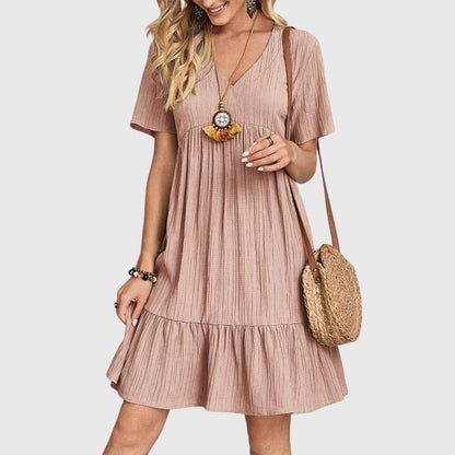 Tiered Babydoll Mini Dress - Pink