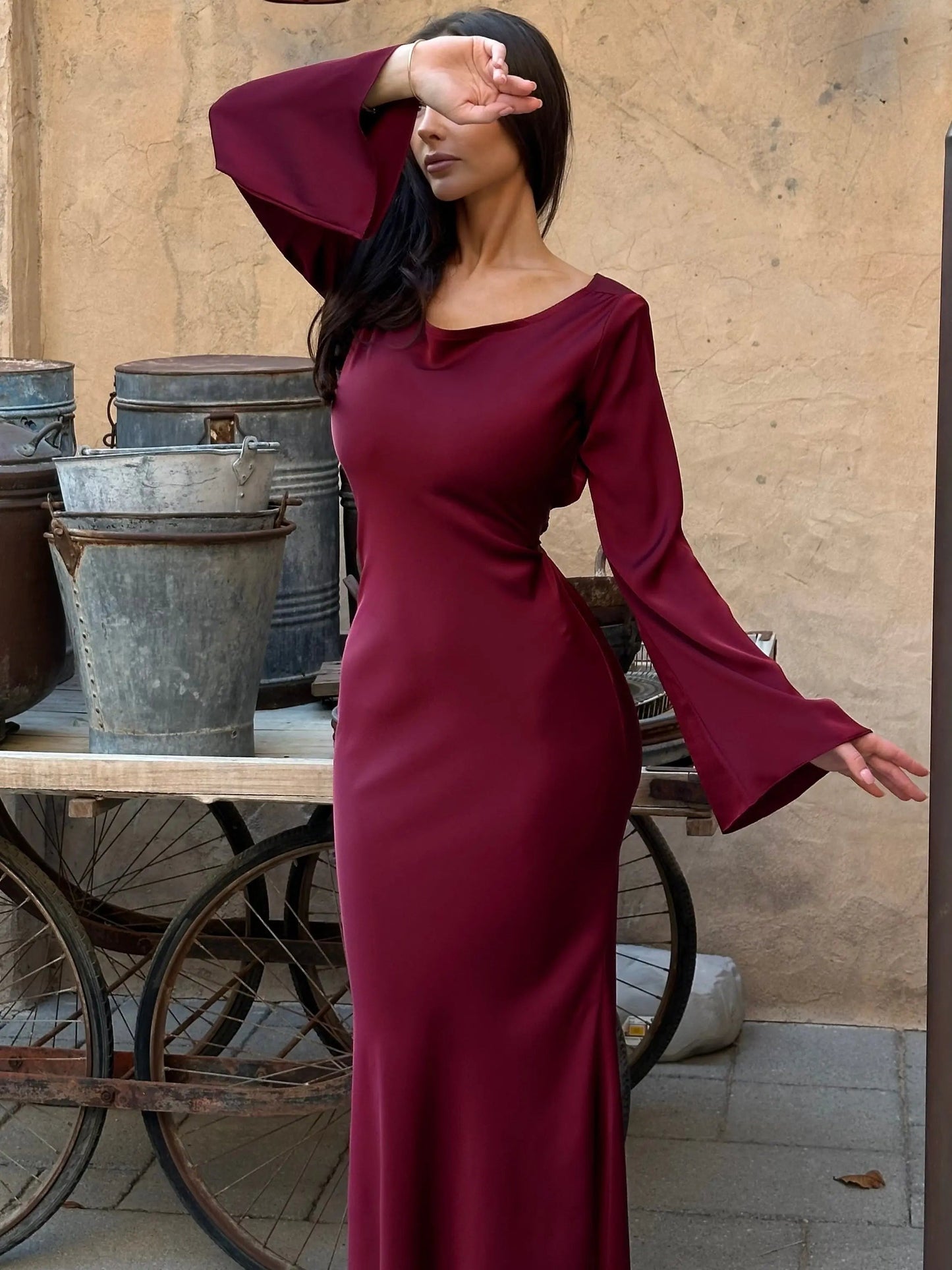 Long Sleeve Bodycon Maxi Dress