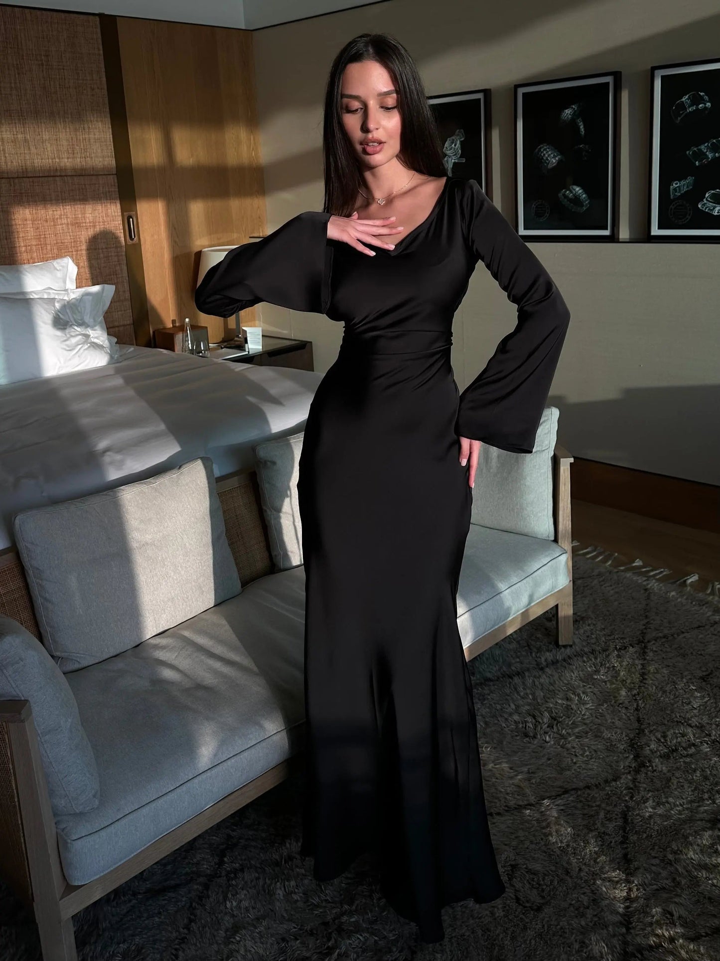 Long Sleeve Bodycon Maxi Dress