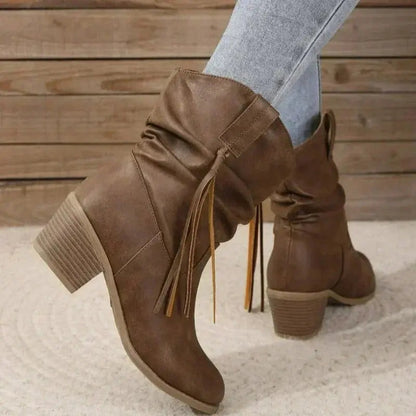 Western Heeled Ankle Boots