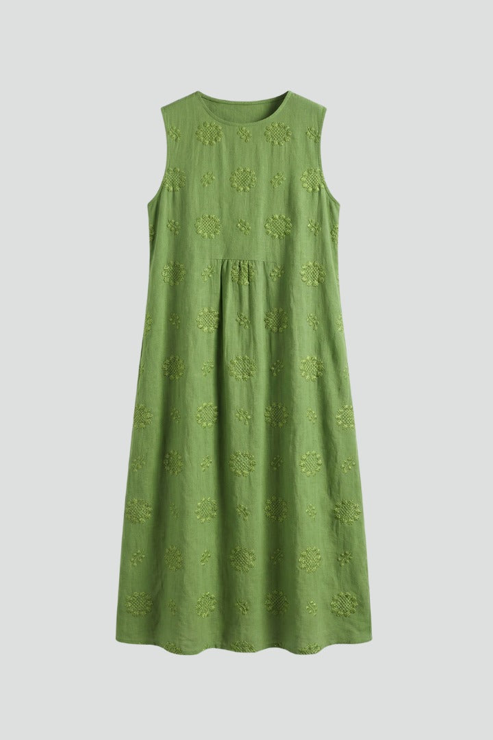 Sleeveless A Line Midi Dress