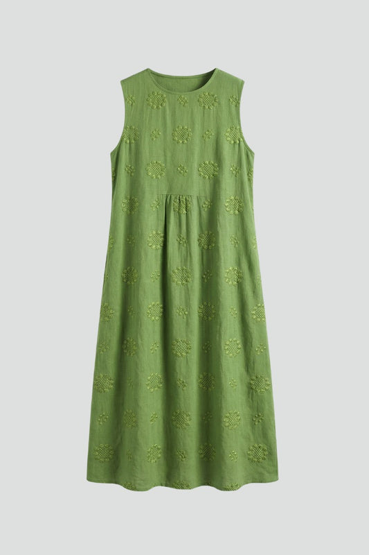 Sleeveless A Line Midi Dress
