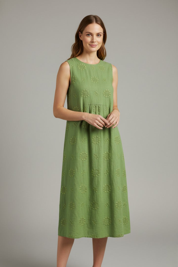 Sleeveless A Line Midi Dress