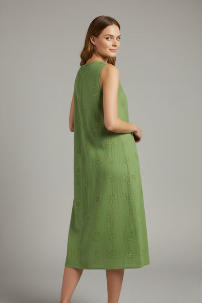 Sleeveless A Line Midi Dress