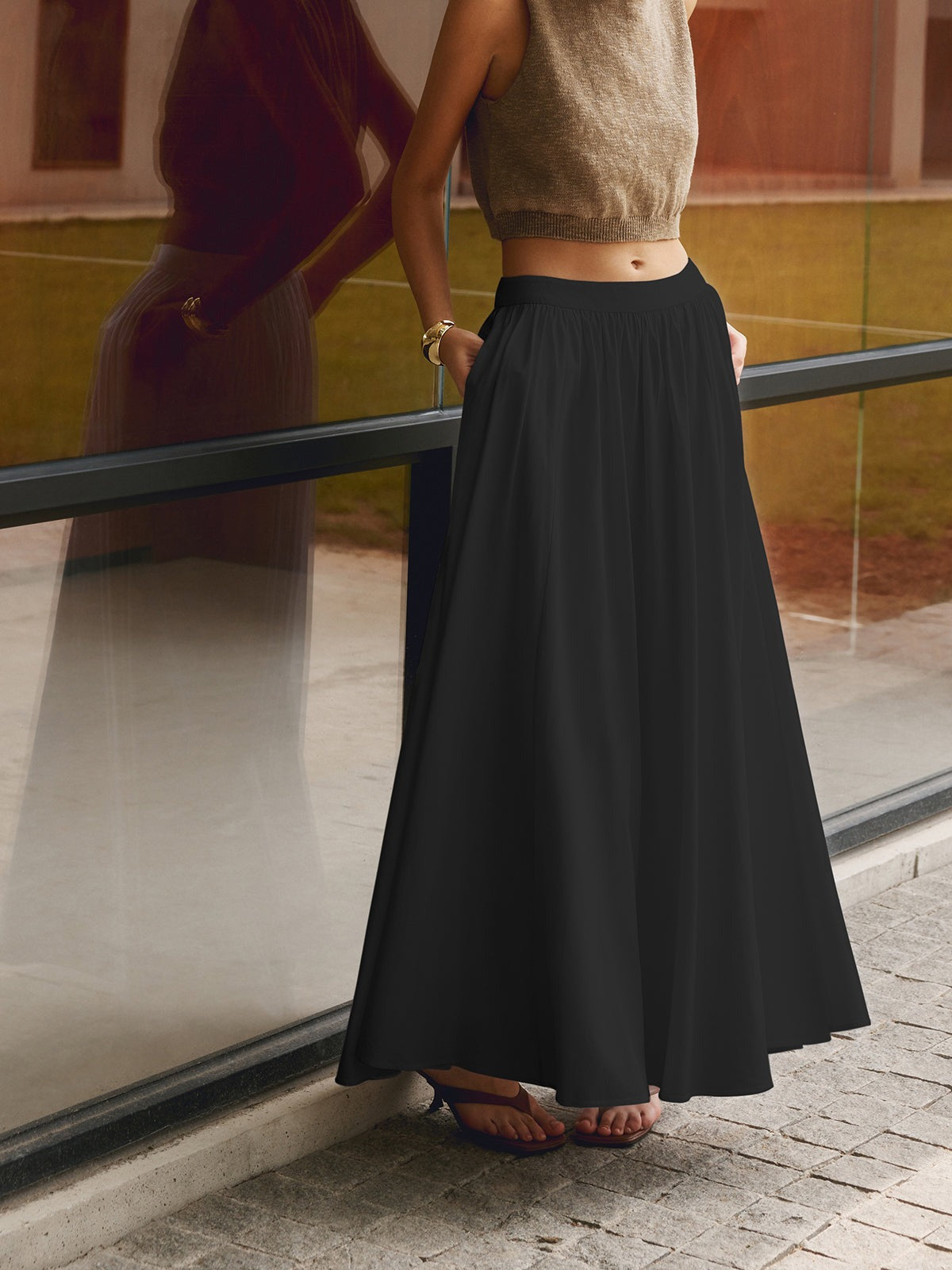 High Waisted Maxi Skirt