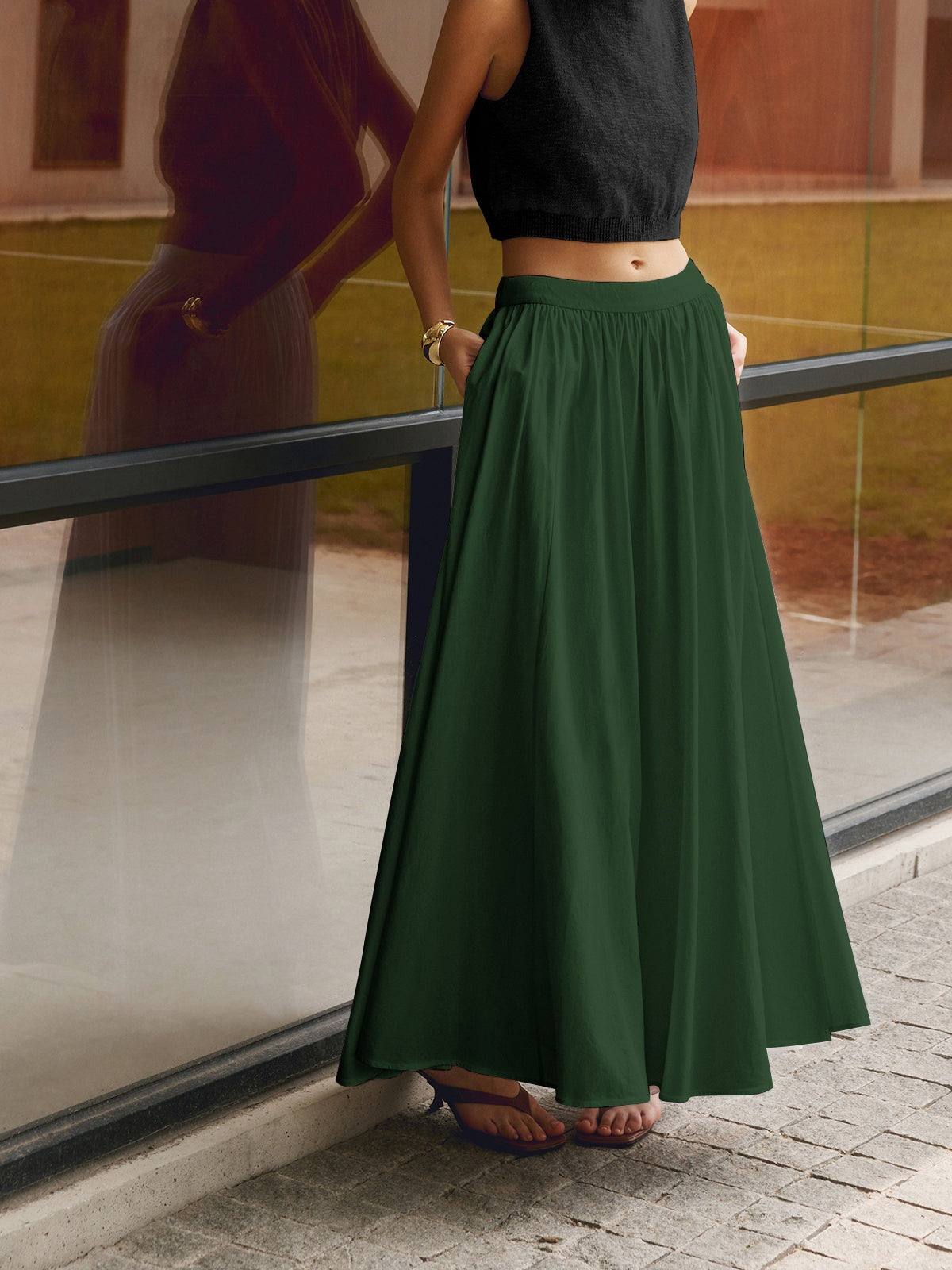 High Waisted Maxi Skirt