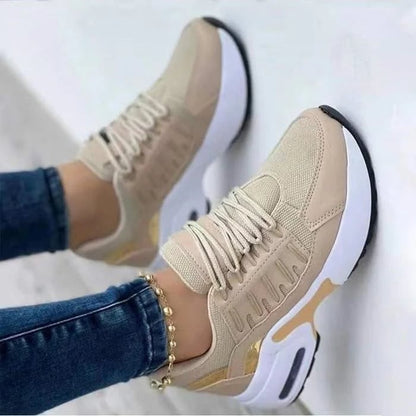 Chunky Platform Sneakers - Beige
