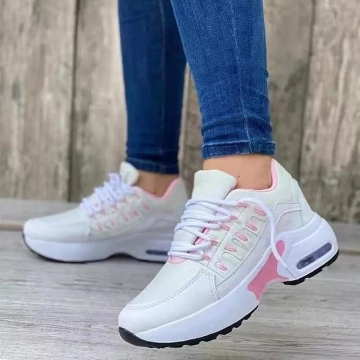Chunky Platform Sneakers - White-Pink