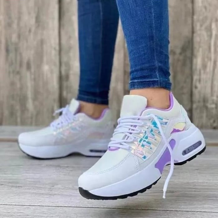 Chunky Platform Sneakers - White Purple