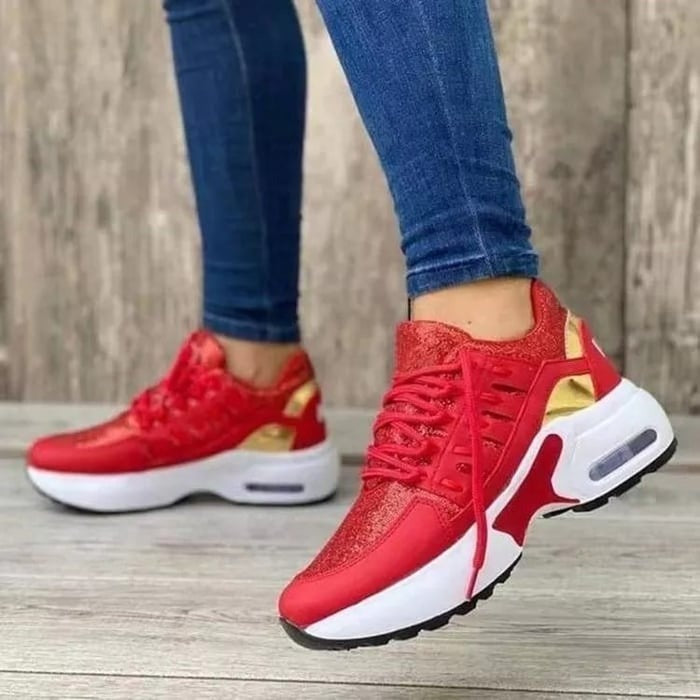Chunky Platform Sneakers - Red