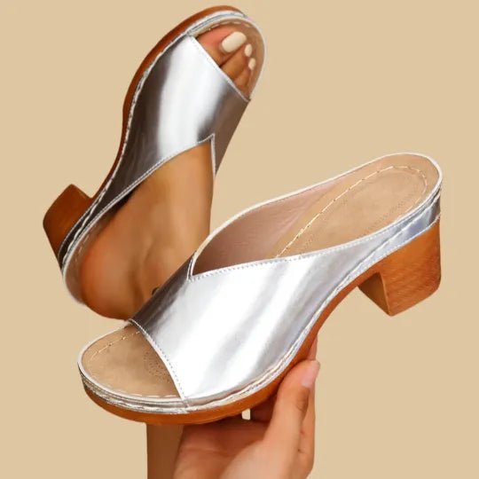 Women's Peep-Toe Platform Mules