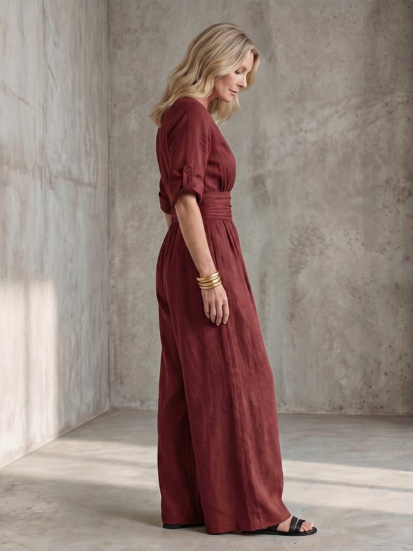 Women's V-Neck Maxi Wrap Dress
