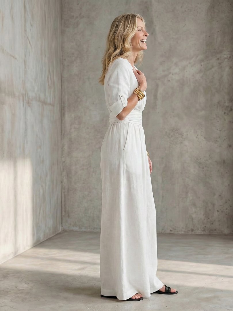 Women's V-Neck Maxi Wrap Dress