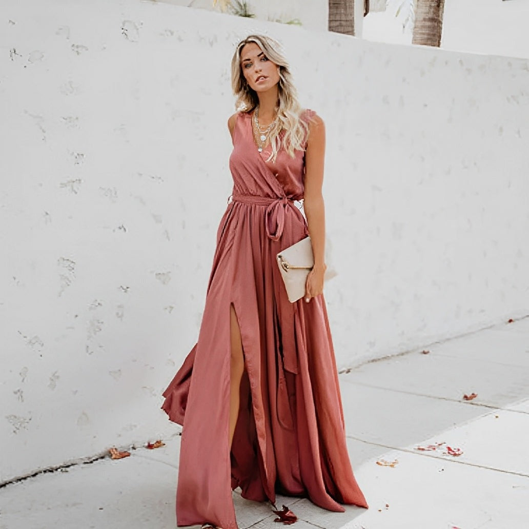 Wedding Guest Maxi Dress - Pink