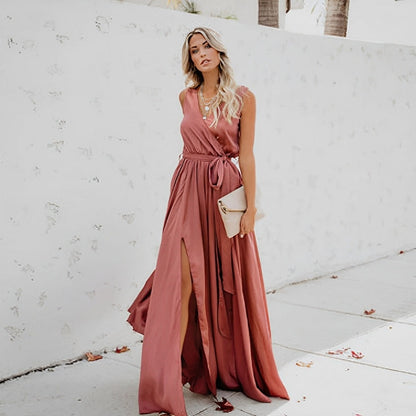 Wedding Guest Maxi Dress - Pink