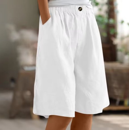 Women's Wide-Leg Bermuda Shorts - White