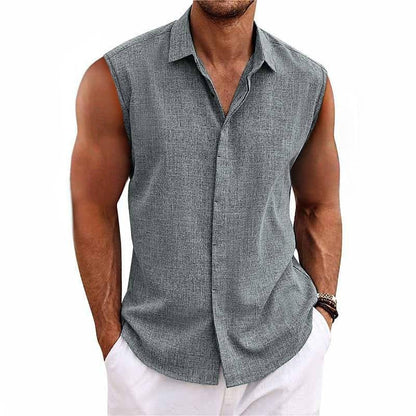 Sleeveless Summer Shirt - Grey