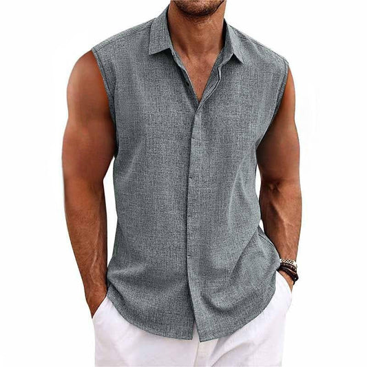 Sleeveless Summer Shirt - Grey