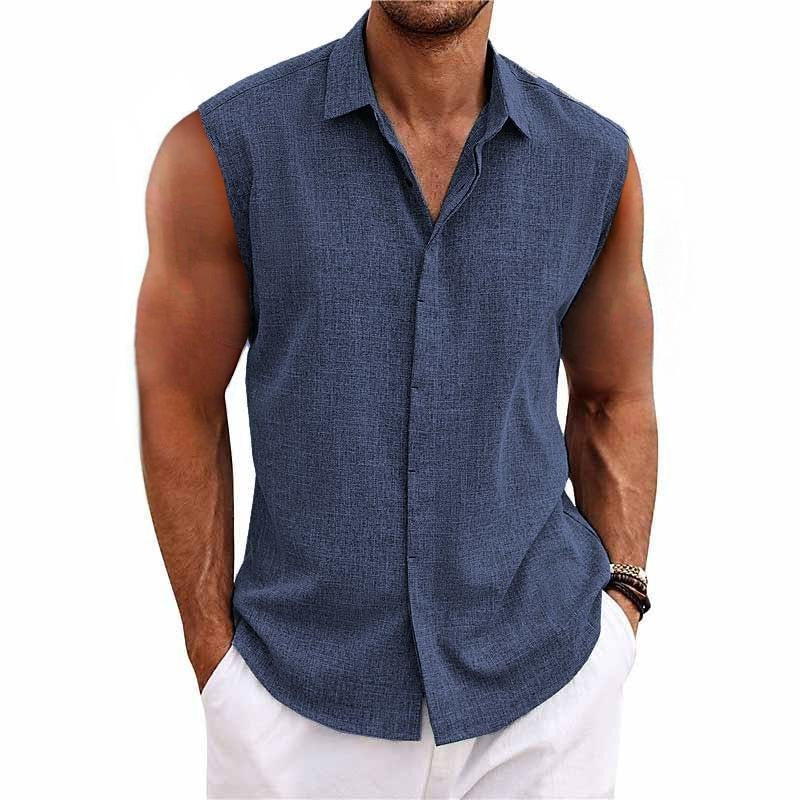 Sleeveless Summer Shirt - Royal Blue