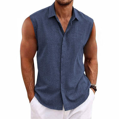 Sleeveless Summer Shirt - Royal Blue