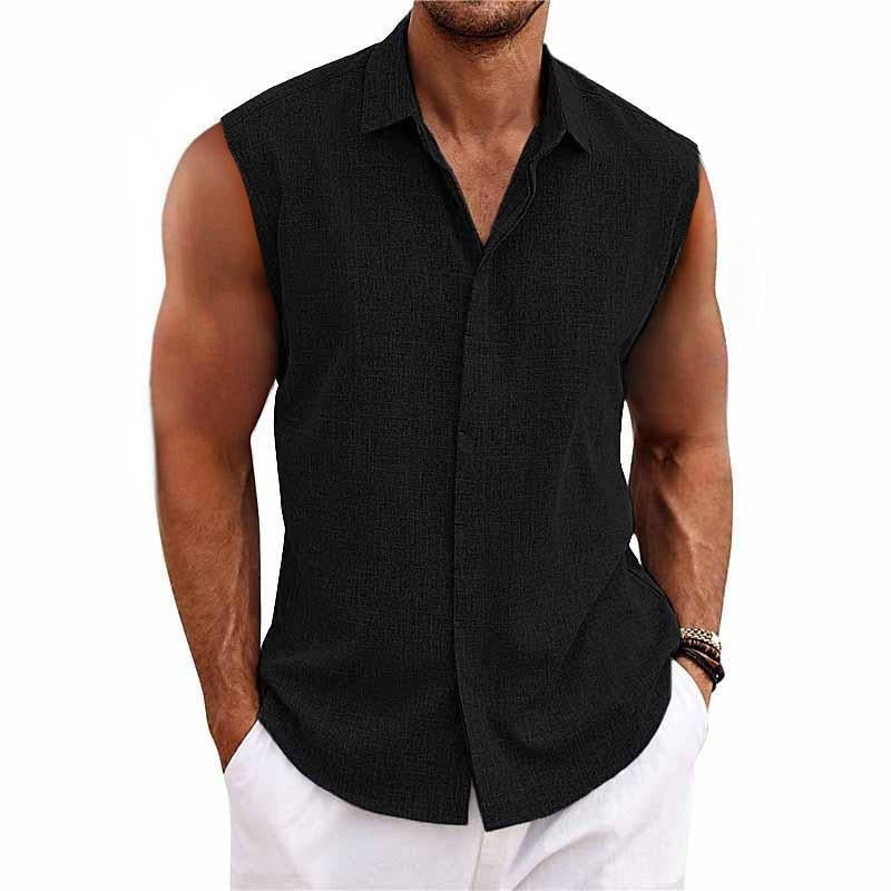 Sleeveless Summer Shirt - Black