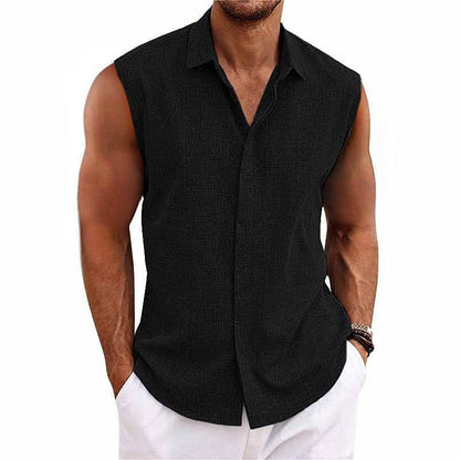 Sleeveless Summer Shirt - Black