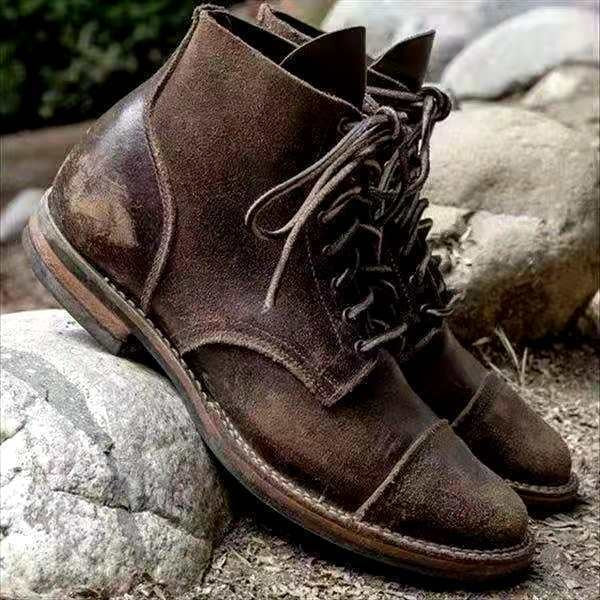 Lace Up Work Boots - Khaki
