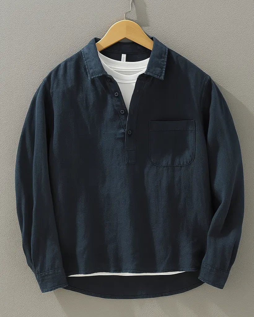 Men's Denim Shirt - Navy