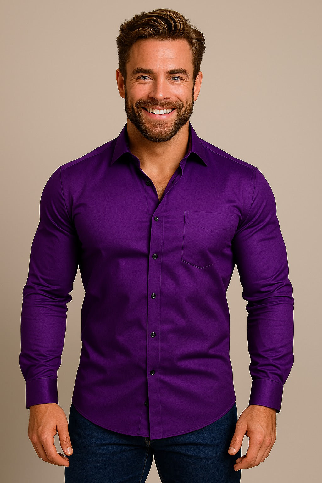 Slim Fit Dress Shirt - Purple