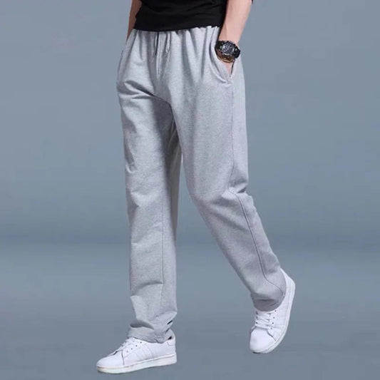 Straight Leg Casual Pants - Light gray