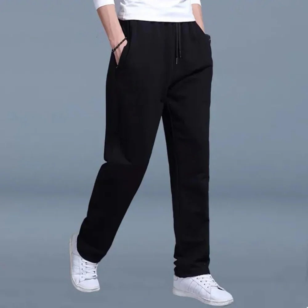 Straight Leg Casual Pants - Black