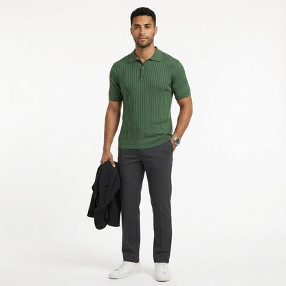 Short Sleeve Knit Polo Shirt