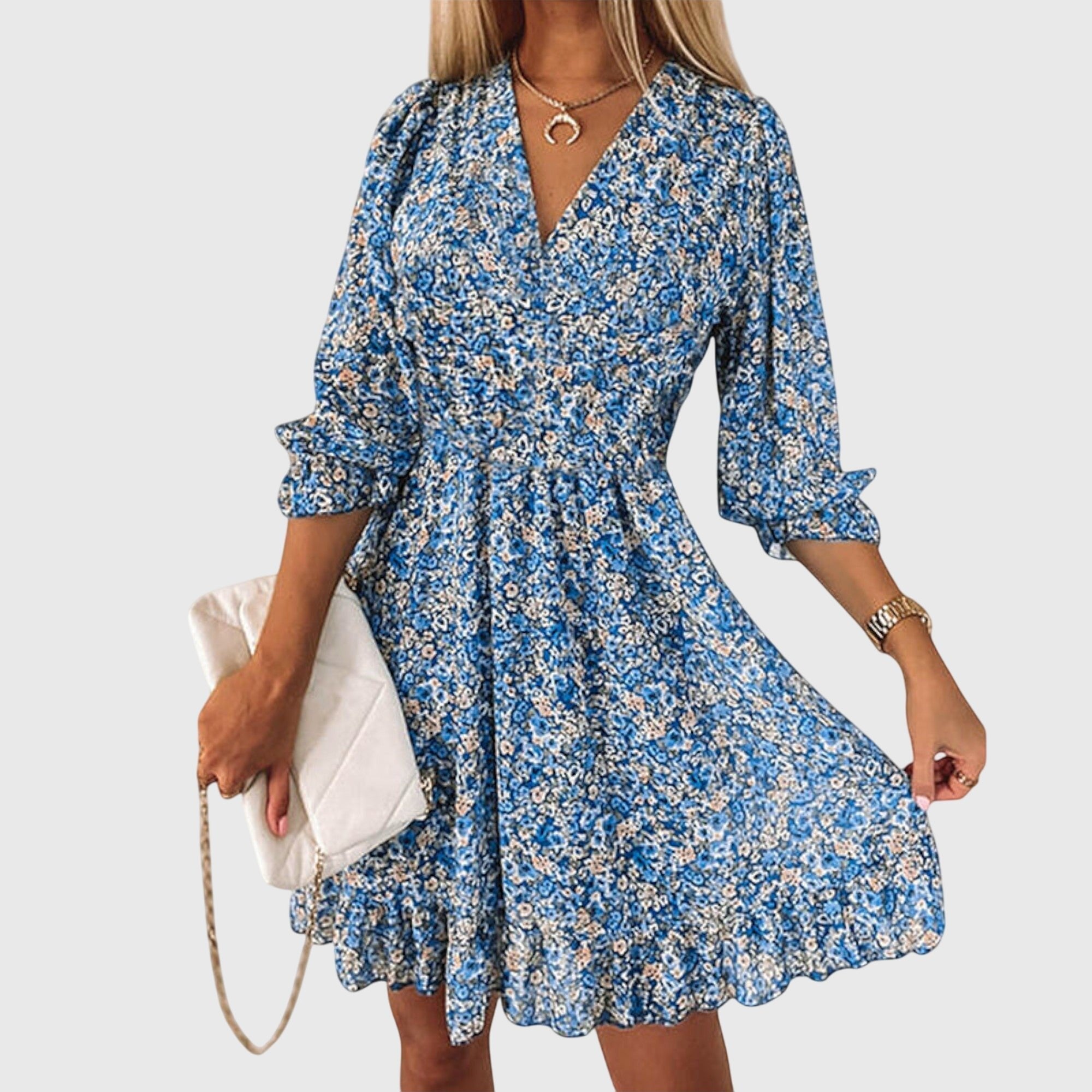 Women's Floral Mini Wrap Dress