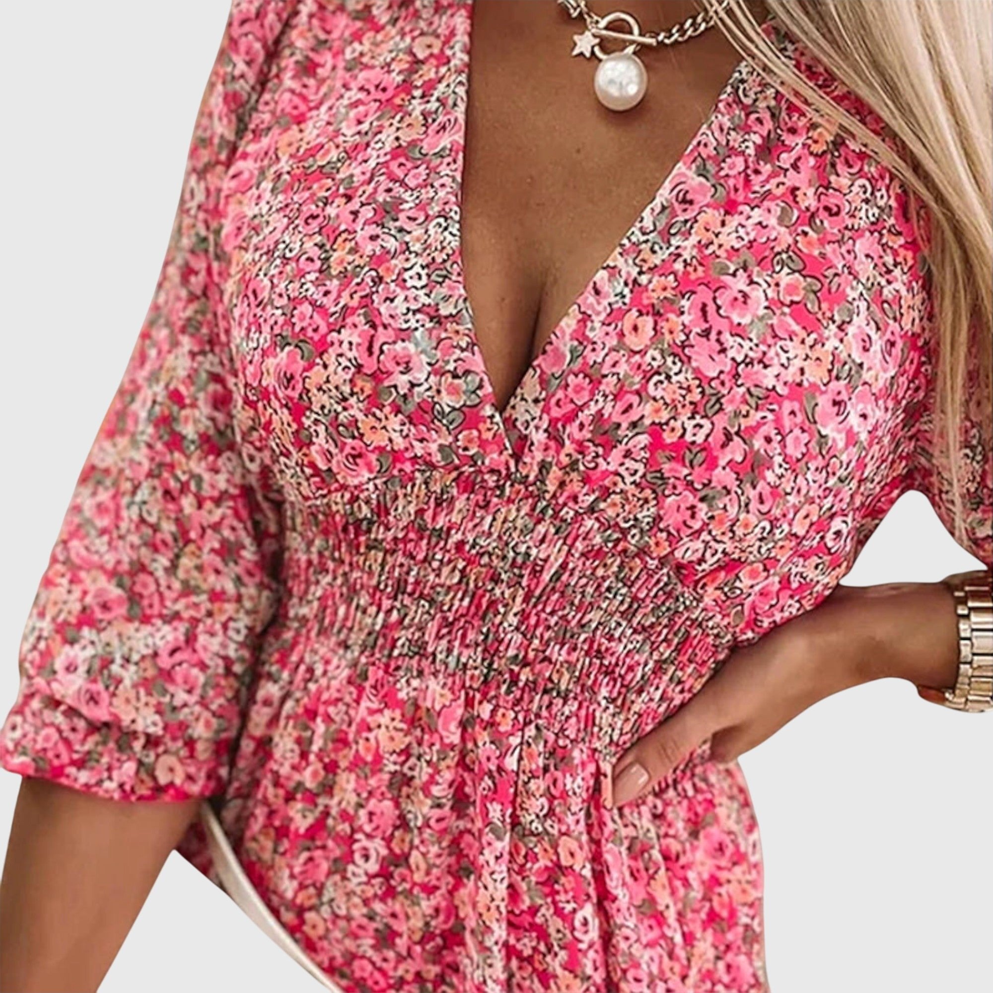 Women's Floral Mini Wrap Dress