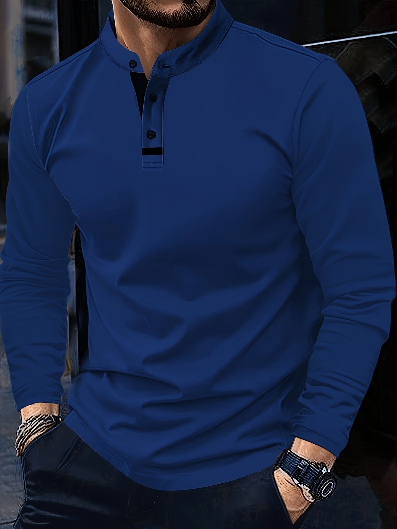 Men's Heathered Jersey Henley
