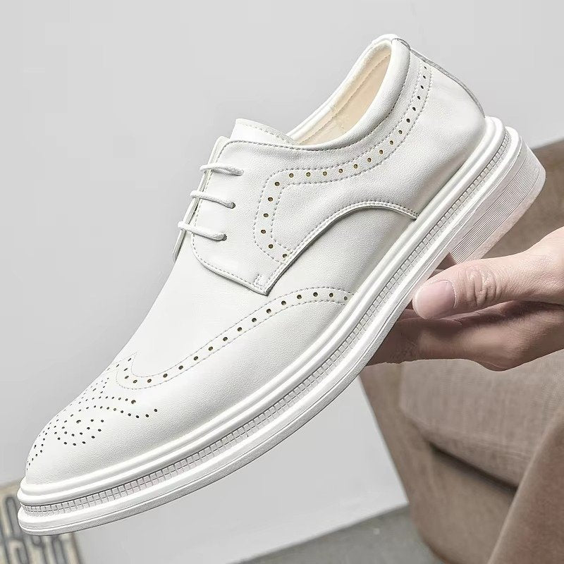 Men's Leather Wingtip Brogue Derby Shoes