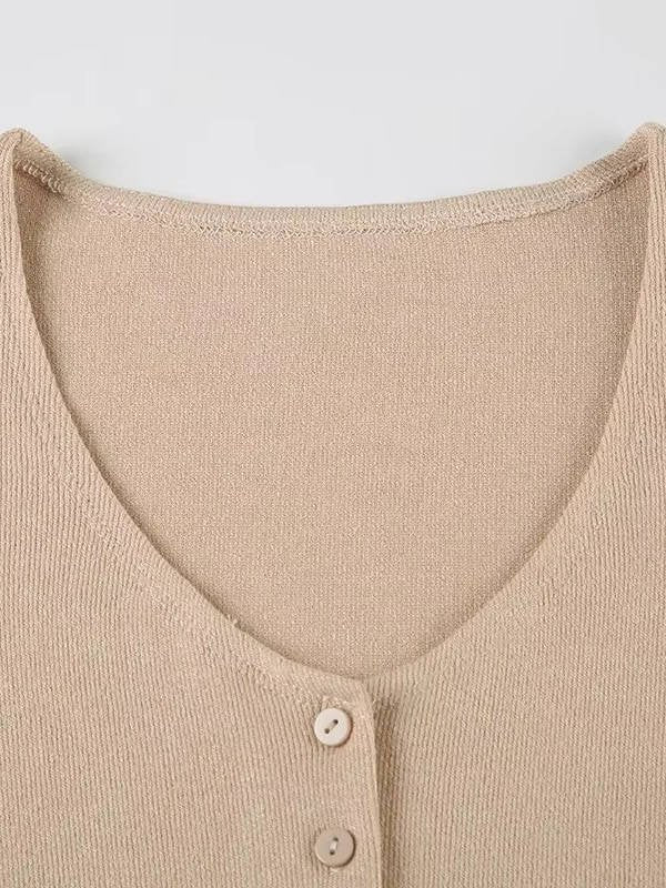 Women's Mini Knit V-Neck Dress