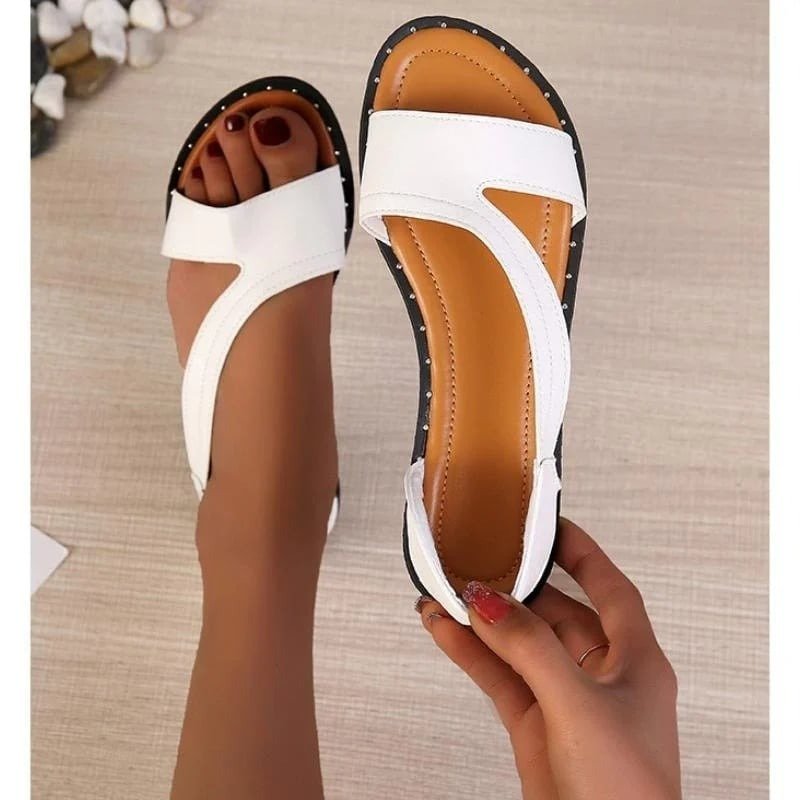 Women's Peep-Toe Slingback Sandals - White