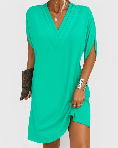 Casual Shift Mini Dress - Aqua