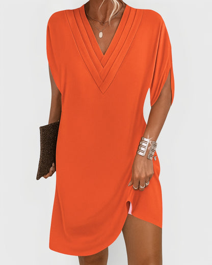 Casual Shift Mini Dress - Orange