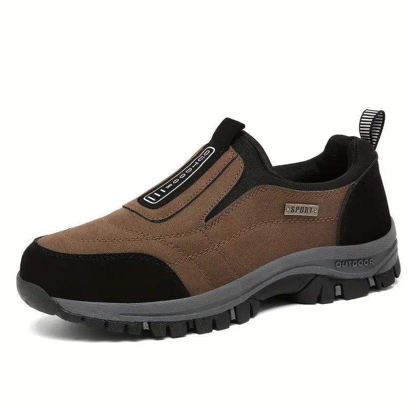 Men's Slip-On Hiking Shoes - Dark Brown