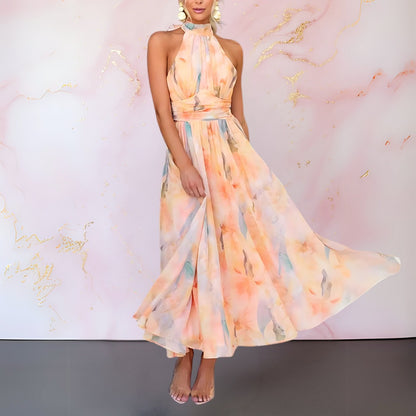 Halter Maxi Dress - Peach