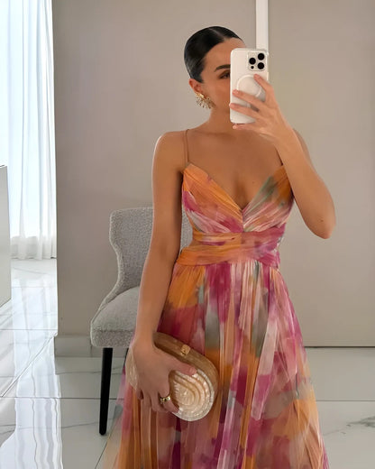 Floral Tulle Maxi Dress