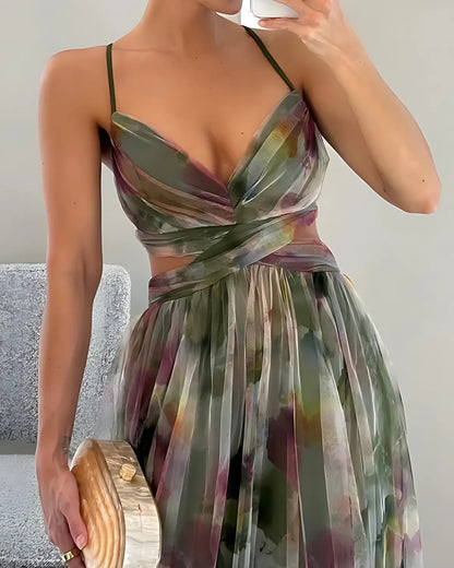 Floral Tulle Maxi Dress