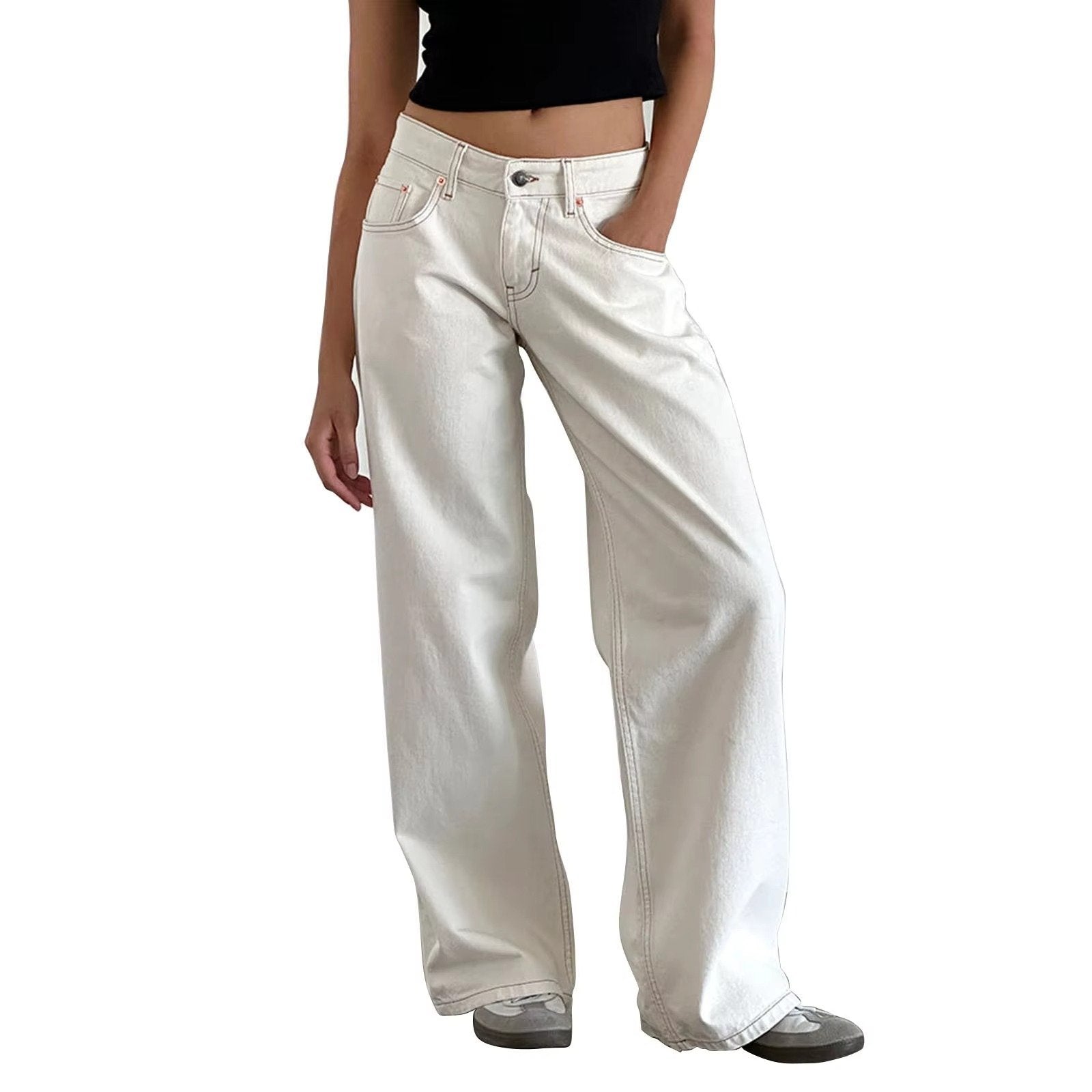 Women's Wide-Leg Jeans - White