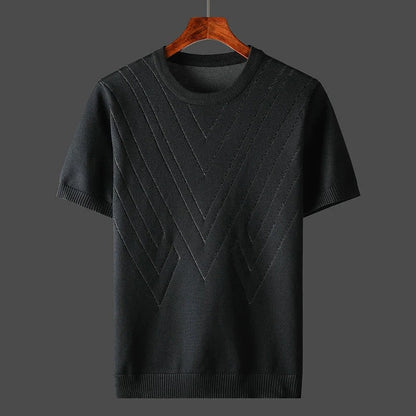 Short Sleeve Knit Sweater - Black